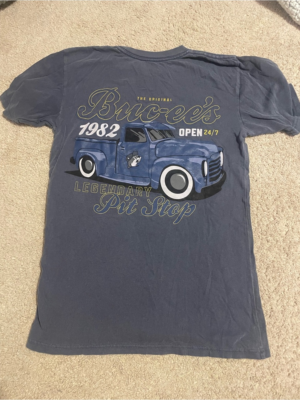 Buc ees Navy 'Legendary Pit Stop' Graphic Tee